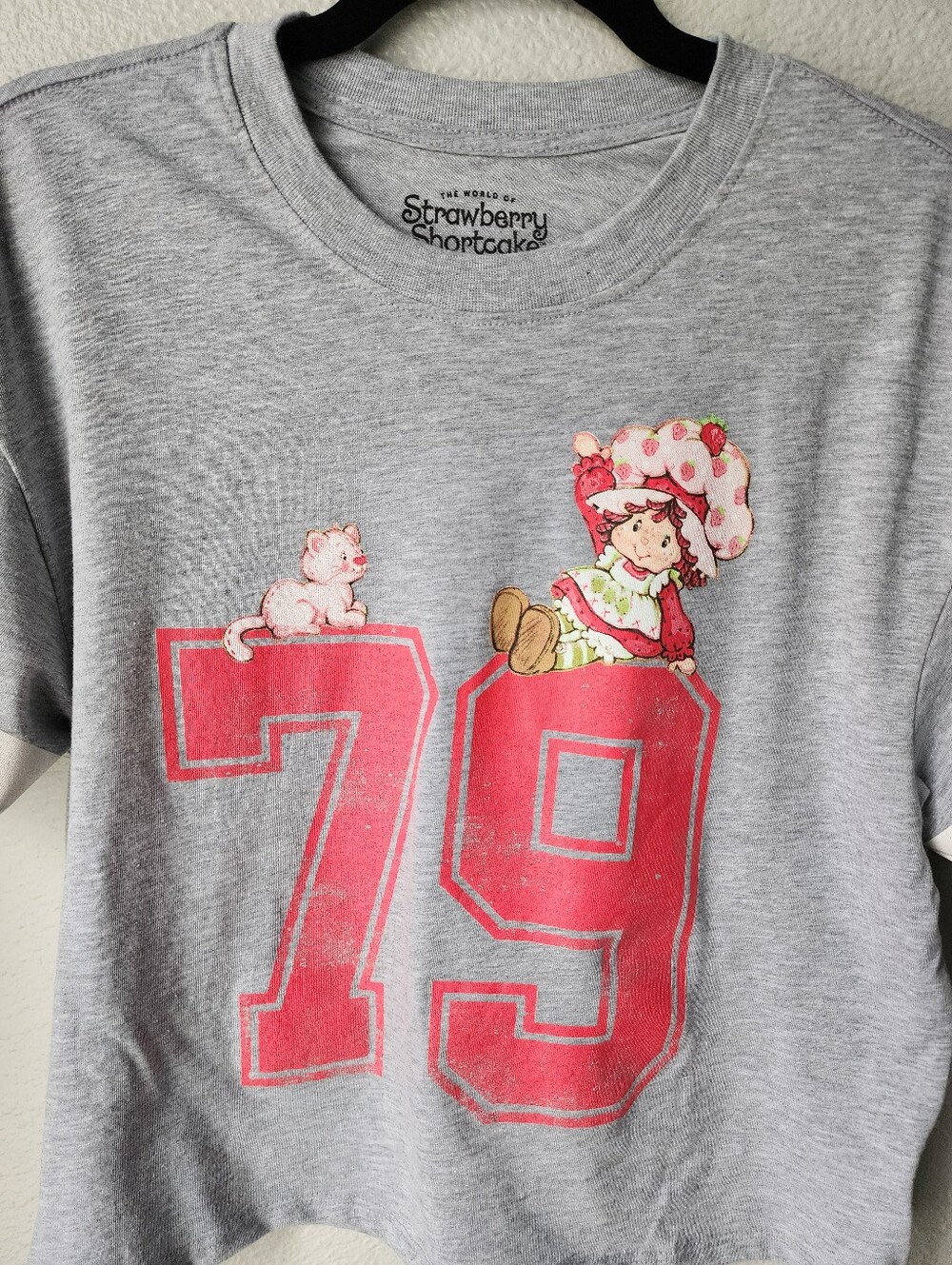 Golden Hour Strawberry Shortcake Big 79 Cotton Graphic Tee Size XSmall In Grey - Picture 2 of 7